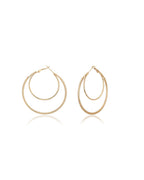 Gold-Polished Hoop Earring With Dangling Cz Stone For Women - Wahe Jewels - Swadesiicart