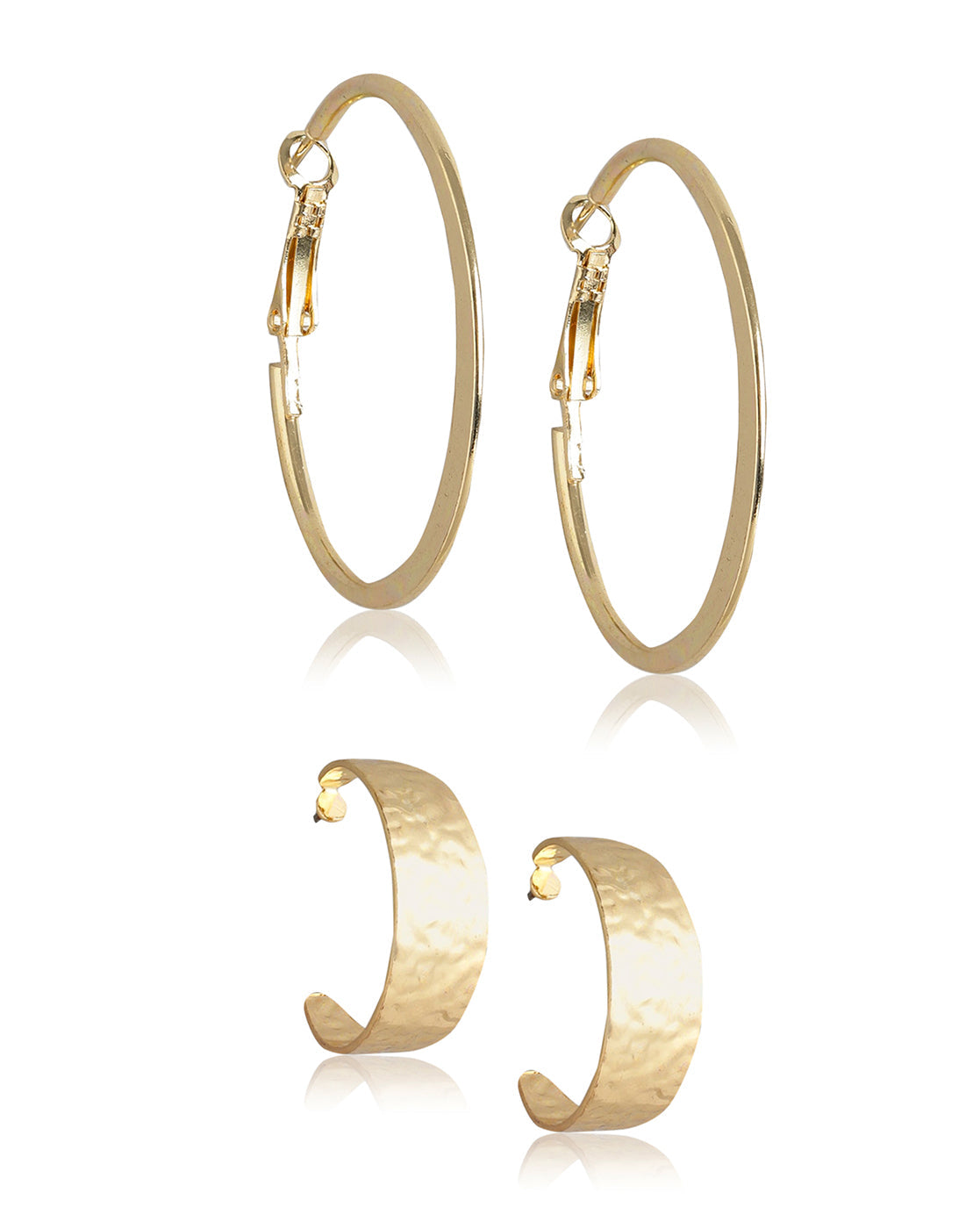 Gold-Polished & Malachite Stone Circular Hoop Earring For Women - Wahe Jewels - Swadesiicart