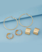 Gold-Polished Cz Fancy Half Hoop Earring For Women - Wahe Jewels - Swadesiicart