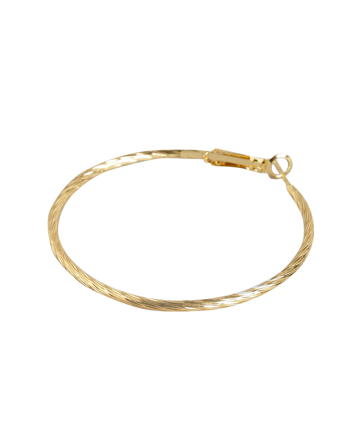 Gold-Polished Cz Fancy Half Hoop Earring For Women - Wahe Jewels - Swadesiicart