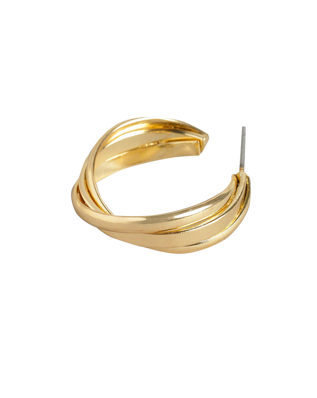 Gold-Polished Cz Fancy Half Hoop Earring For Women - Wahe Jewels - Swadesiicart