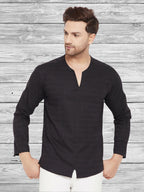 Even Apparels Men's Rayon Black Kurta | Grocsy