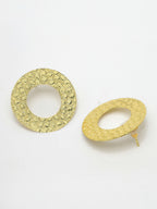 NVR Women Gold-Polished Cut Out Circle Drop Earrings | Grocsy