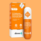 The Derma Co 1% Hyaluronic Quick-Absorbing Sunscreen Spray with Hyaluronic Acid & Vitamin E | Grocsy