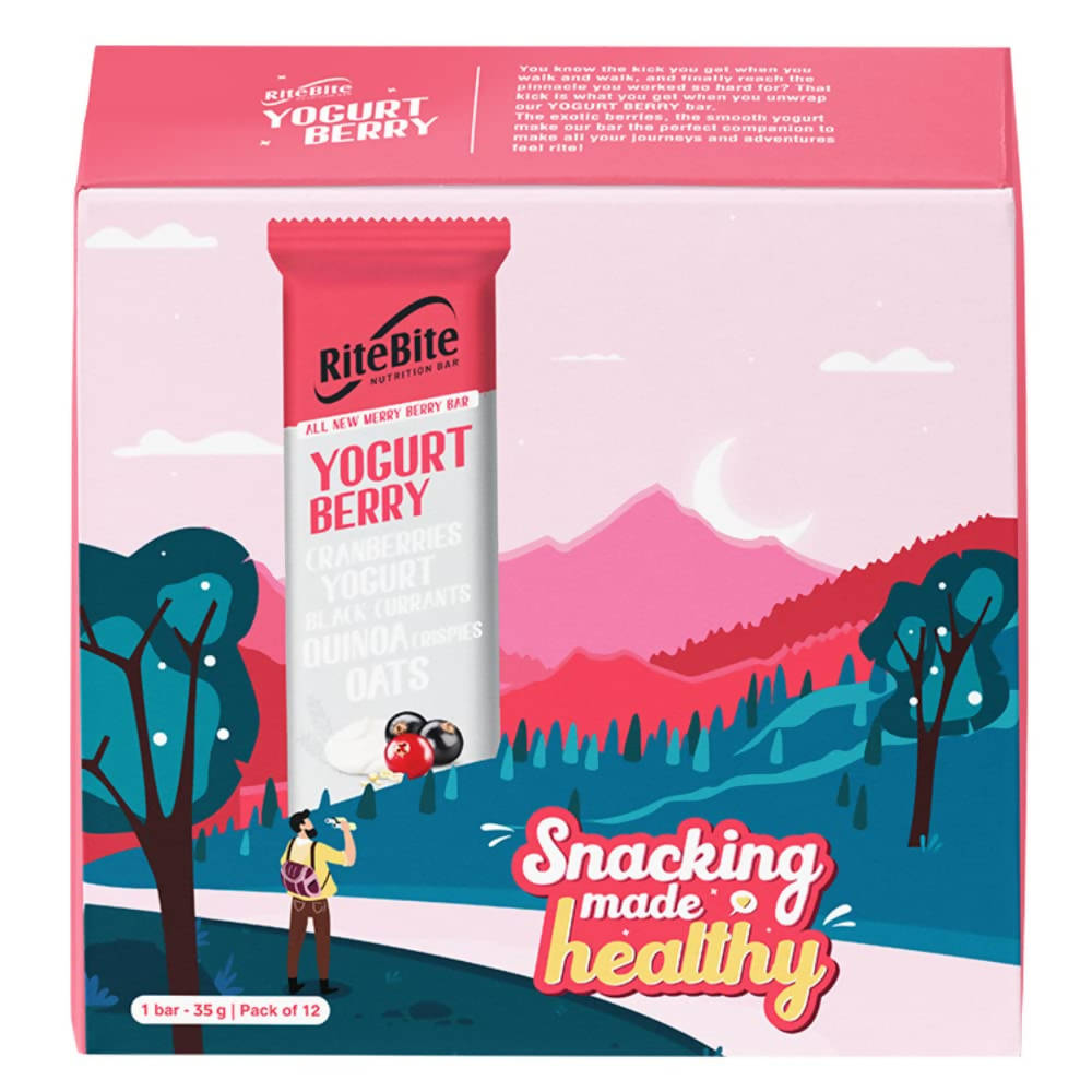 RiteBite Max Protein Yogurt Energy Berry Nutrition Bar | Grocsy