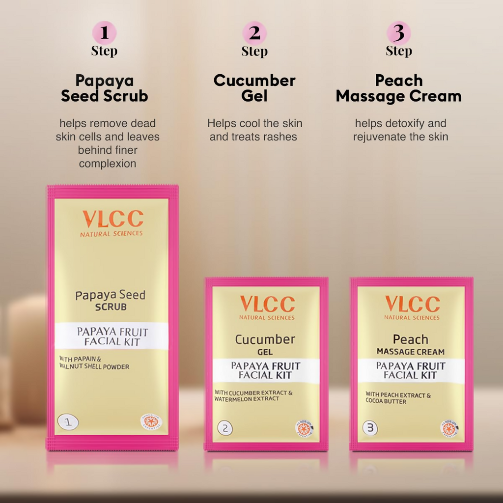 VLCC Salon Series Fruit Facial Kit - (6 Facials) For Lightens Dark Spots & Brightens Skin Tone | Grocsy