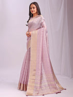 Shree Shyam Fashion Organza Light Pink Saree | Grocsy