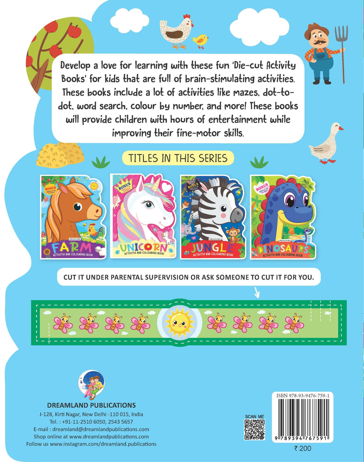 Dreamland Farm Activity and Colouring Book- Die Cut Animal Shaped Book : Children Interactive & Activity Book | Grocsy