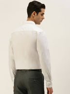 Ramraj Cotton Mens Full Sleeve Formal Poly Cotton White Shirt | Grocsy