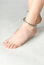 Mominos Fashion Kamal Johar Oxidised Silver Pressing Style Anklets | Grocsy