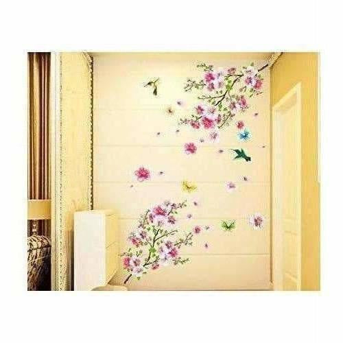 Decals Design 'Flowers Branch' Wall Sticker (PVC Vinyl, 60 cm x 90 cm),Multicolor | Grocsy