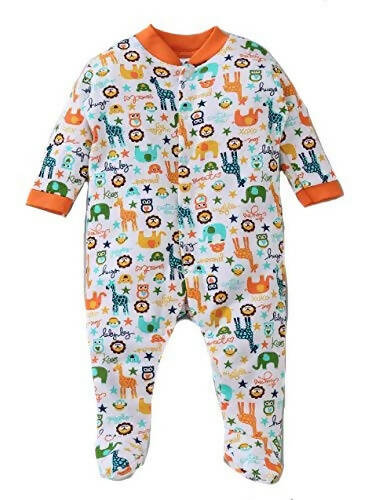 Daddy - G Rompers/Sleepsuits/Jumpsuit /Night Suits for New Born Babies - Orange | Grocsy
