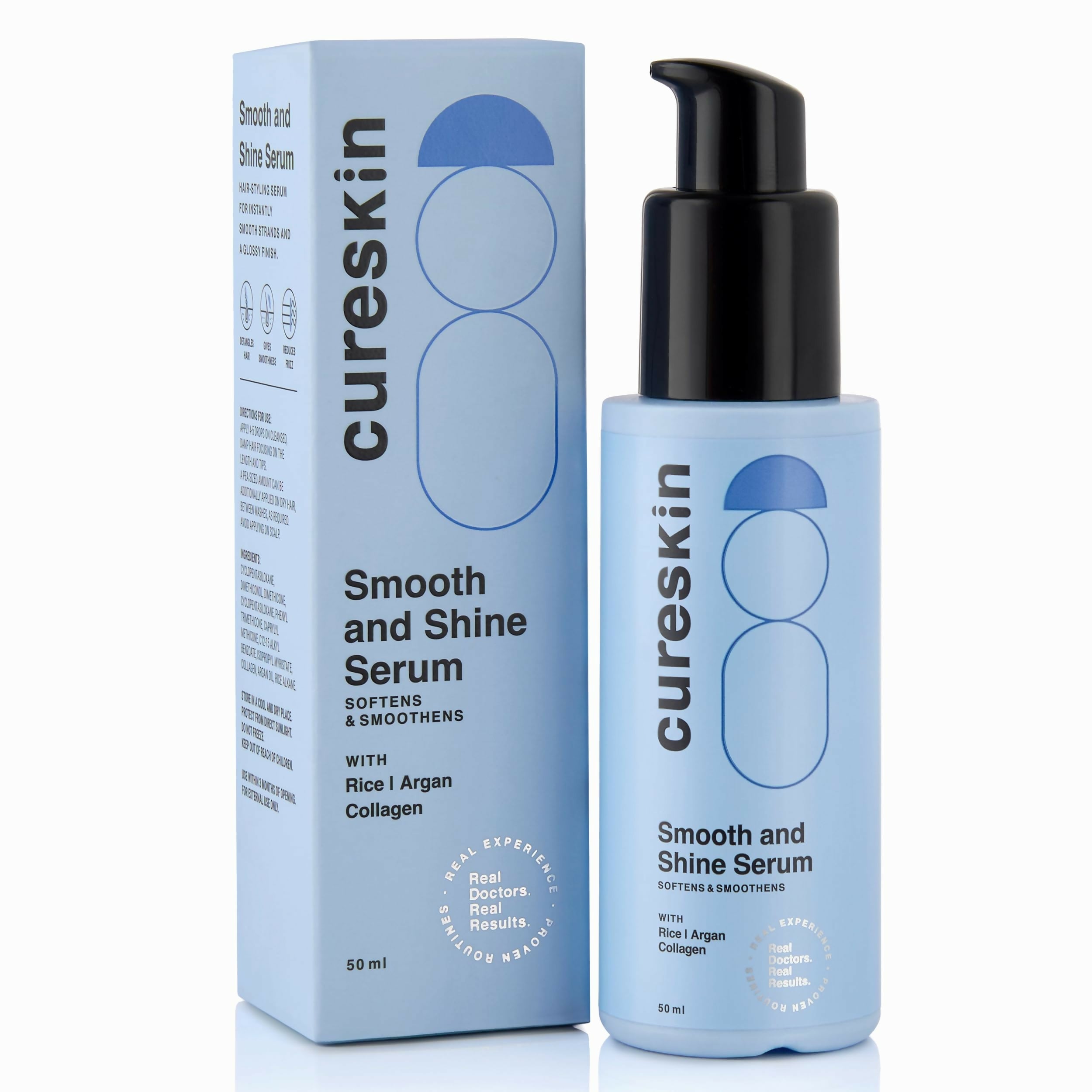 Cureskin Smooth and Shine Hair Serum Helps Reducing Hair Breakage, Frizz | Grocsy