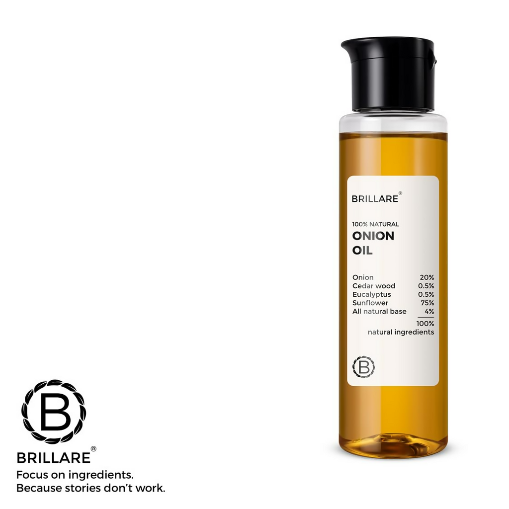 Brillare Onion Hair Oil with the Goodness Of Cedar Wood & Sunflower Oil | Grocsy
