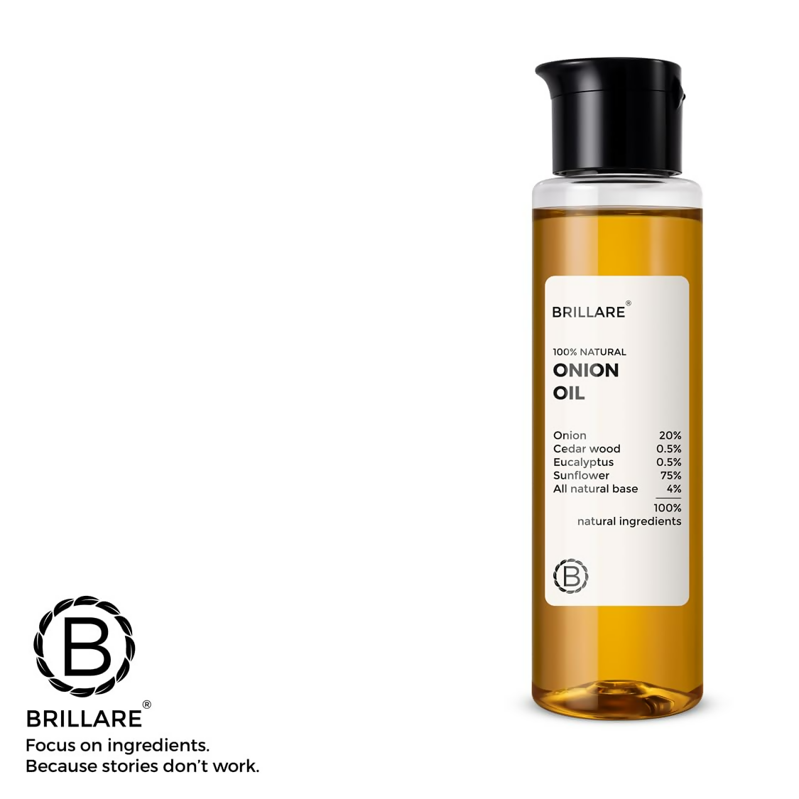 Brillare Onion Hair Oil with the Goodness Of Cedar Wood & Sunflower Oil | Grocsy