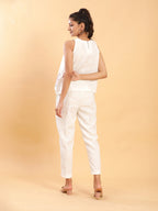BohoJazz Flamingo Embroidered Linen Co-ord Set | Grocsy