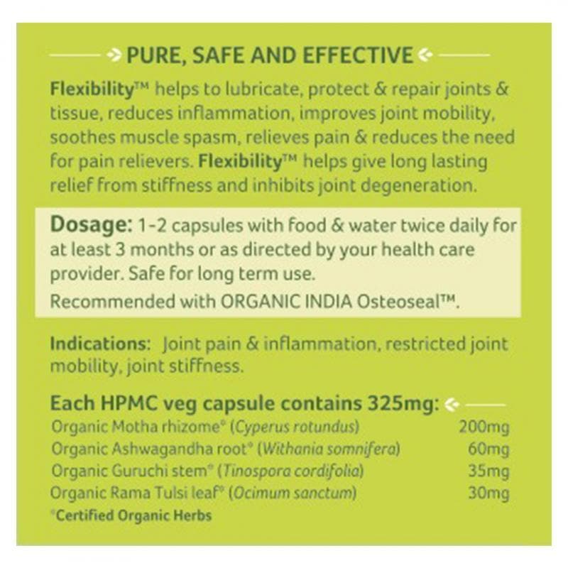 Organic India Flexibility - 60 Capsules | Grocsy