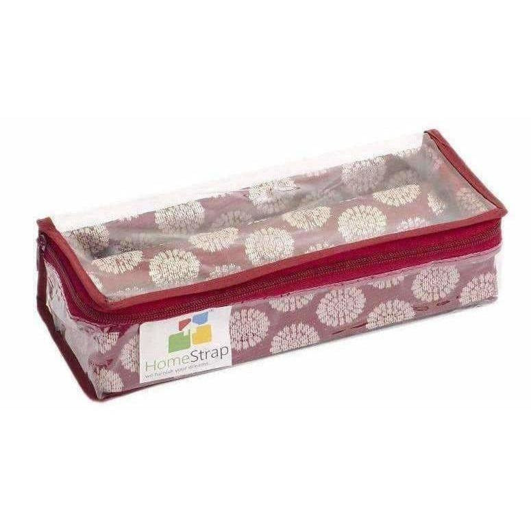 Home Strap Single Rod Brocade Bangle Box - Maroon | Grocsy