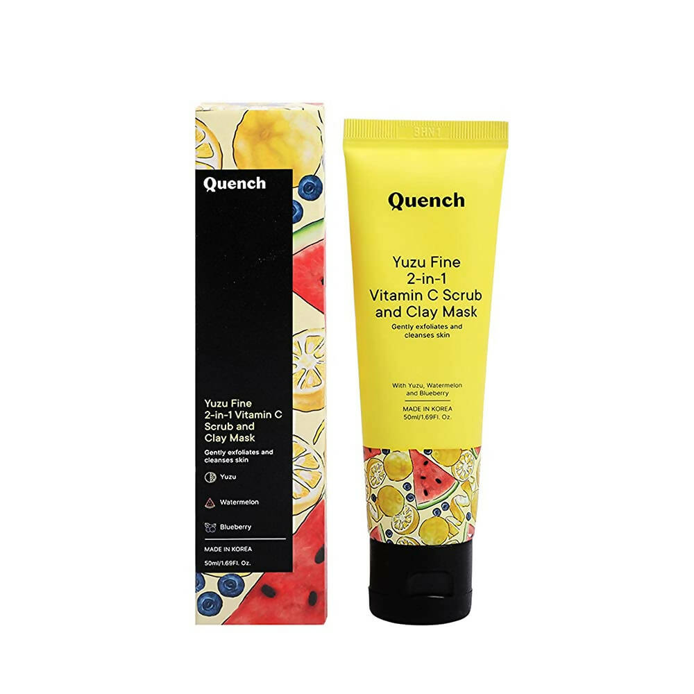 Quench Botanics Yuzu Fine 2-in-1 Vitamin C Scrub and Clay Mask - Korean Skincare | Grocsy