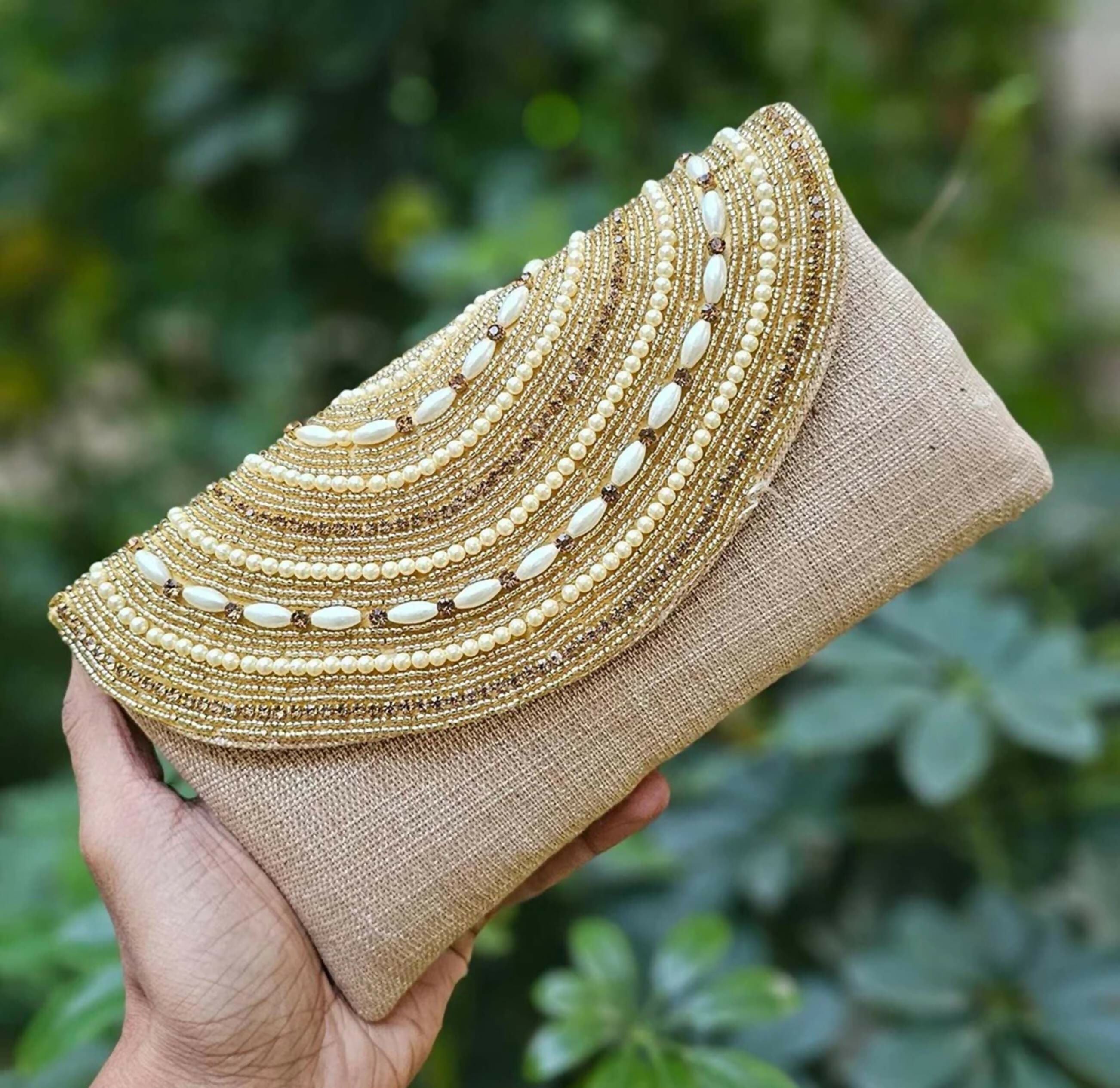 Joban Fashion Women Embellished Potli Clutch - Golden | Grocsy