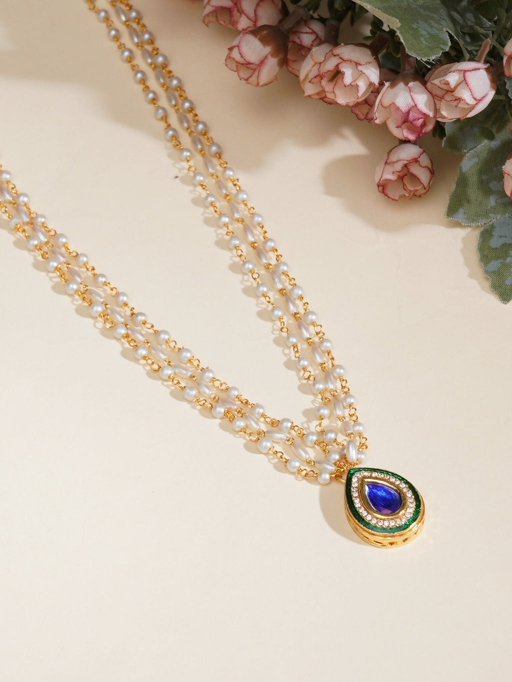 Kundan Necklace (Gold) - Ruby Raang | Grocsy