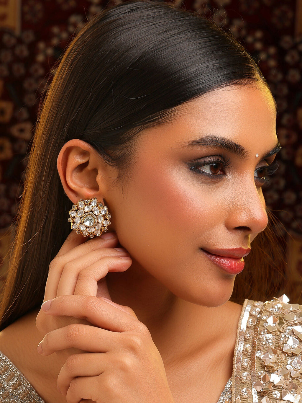 Ruby Raang Floral Aura Studs | Grocsy