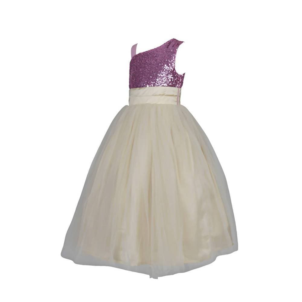 Asmaani Baby Girl's white Color Satin A-Line Maxi Full Length Dress (AS-DRESS-22017) | Grocsy