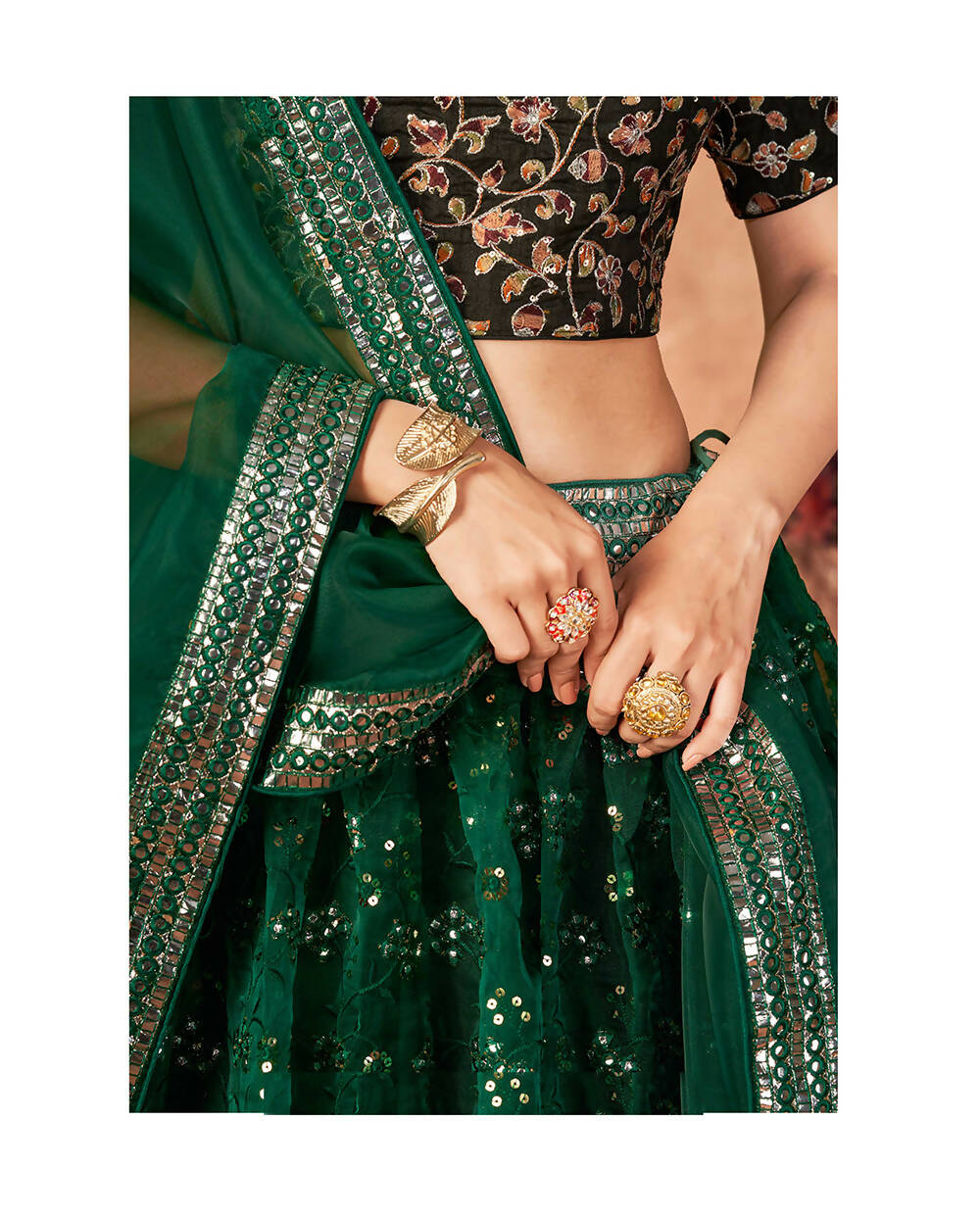 Wedding Designer Green Organzalehengha Choli - Anbazaar | Grocsy