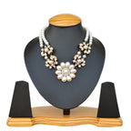 Gold-Toned Alloy Rhinestones Studded Necklace - The Pari | Grocsy