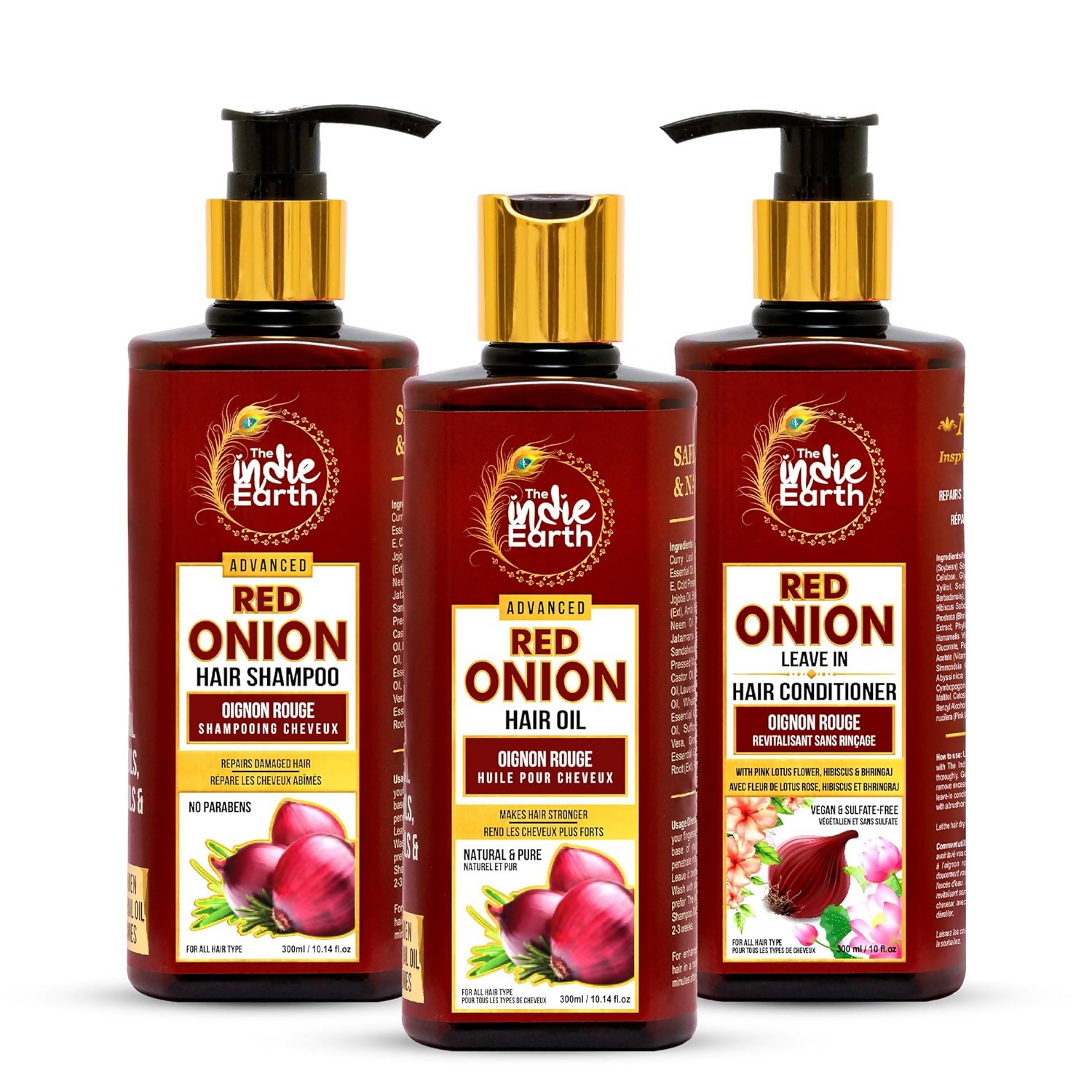 The Indie Earth Advanced Red Onion Hair Care Trio | Grocsy