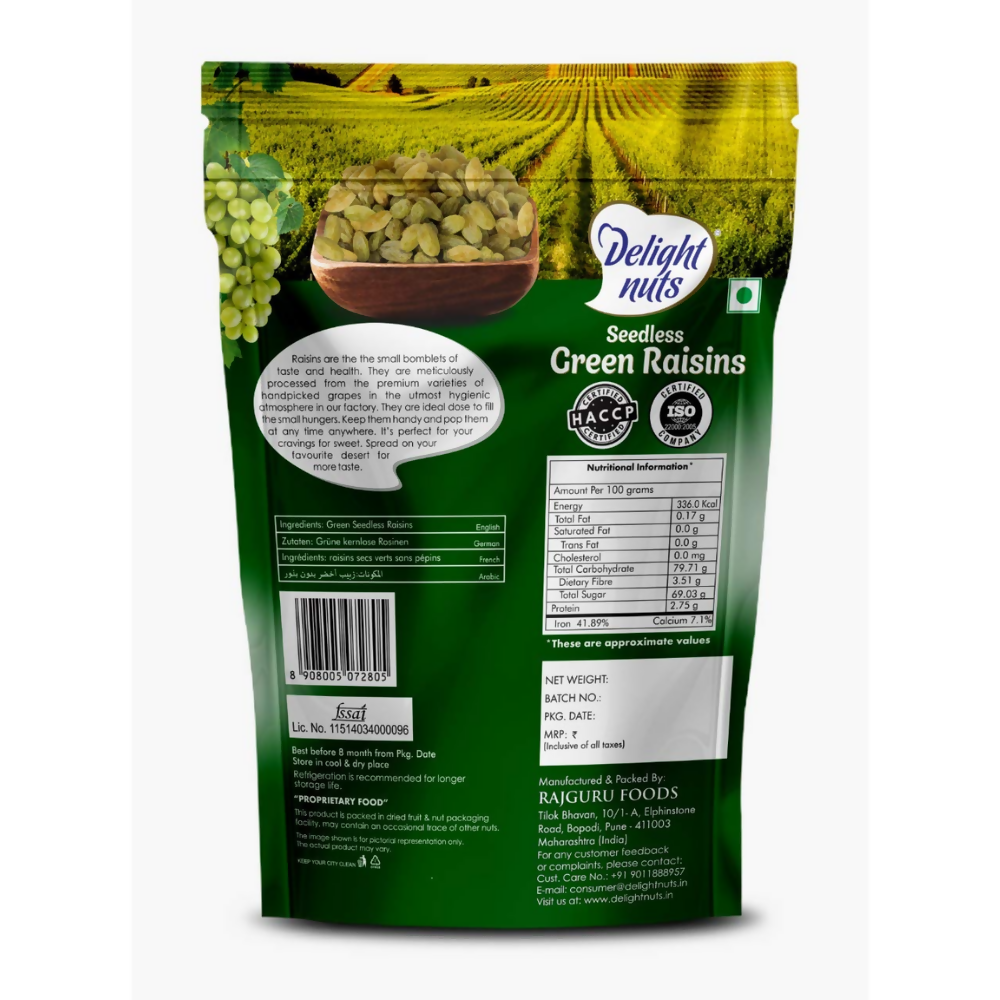Delight nuts Green Raisins-Seedless | Grocsy