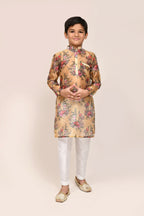 Joban Fashion Georgette Yellow Kurta With Straight Fit Pant | Grocsy