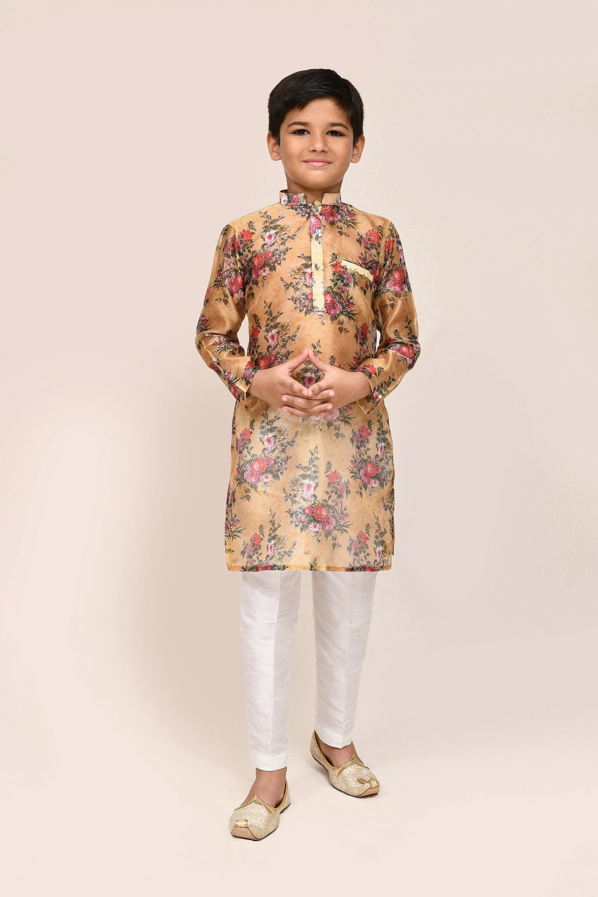 Joban Fashion Georgette Yellow Kurta With Straight Fit Pant | Grocsy