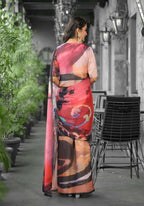 stylish Casual Red Imported georgette Ready to Wear Fancy Saree - Ashwini | Grocsy