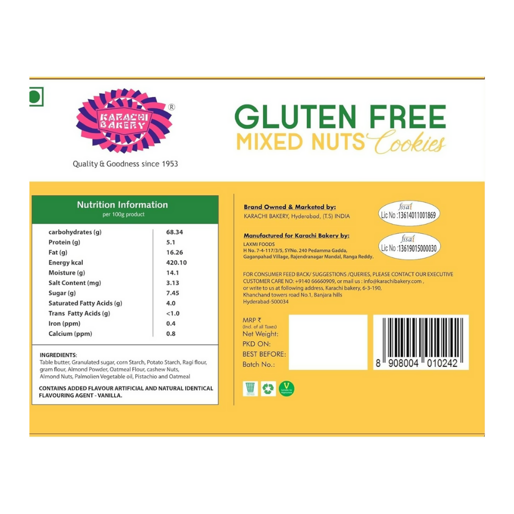 Karachi Bakery Gluten Free Biscuits (Mixed Nut) | Grocsy