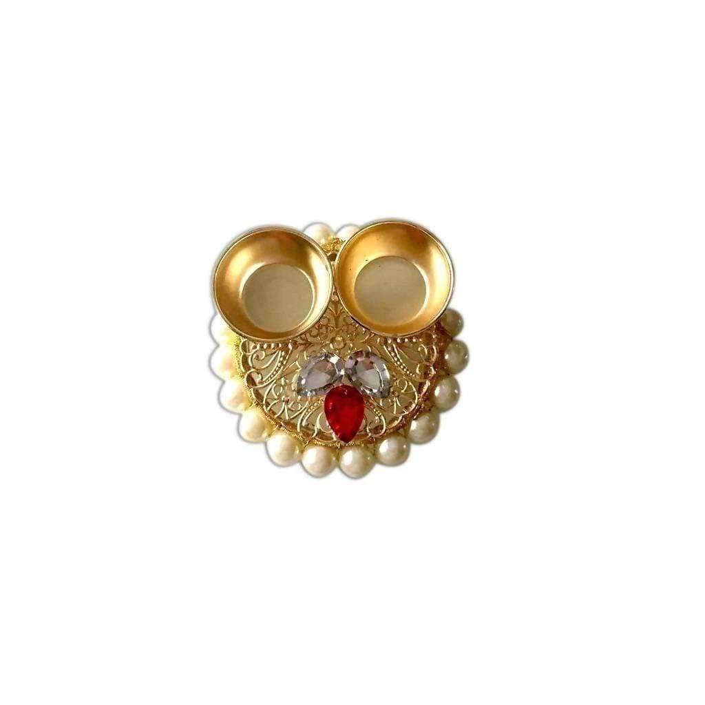 Decorative Haldi Kumkum Holder with Kundans | Grocsy