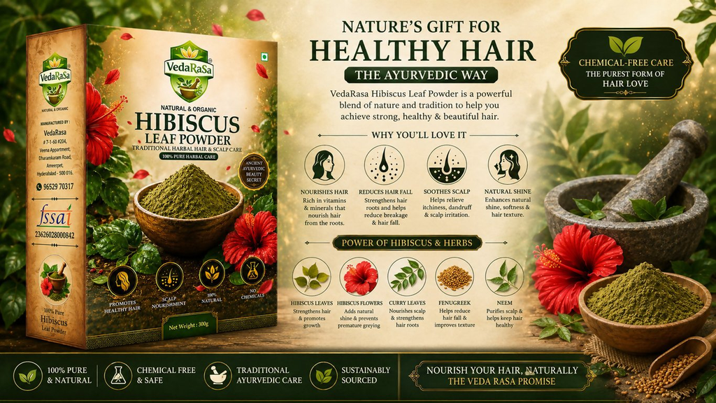 VedaRasa Dried Hibiscus Leaf Powder | Grocsy