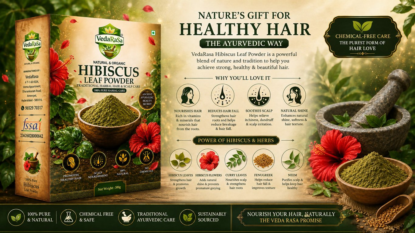 VedaRasa Dried Hibiscus Leaf Powder | Grocsy