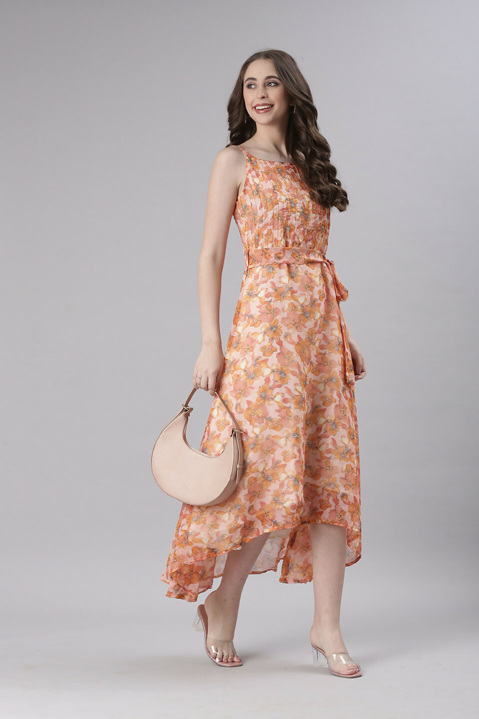 Souchii Floral Print Tiered Dress – Flowy Fit & Flare | Grocsy