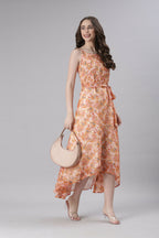 Souchii Floral Print Tiered Dress – Flowy Fit & Flare | Grocsy