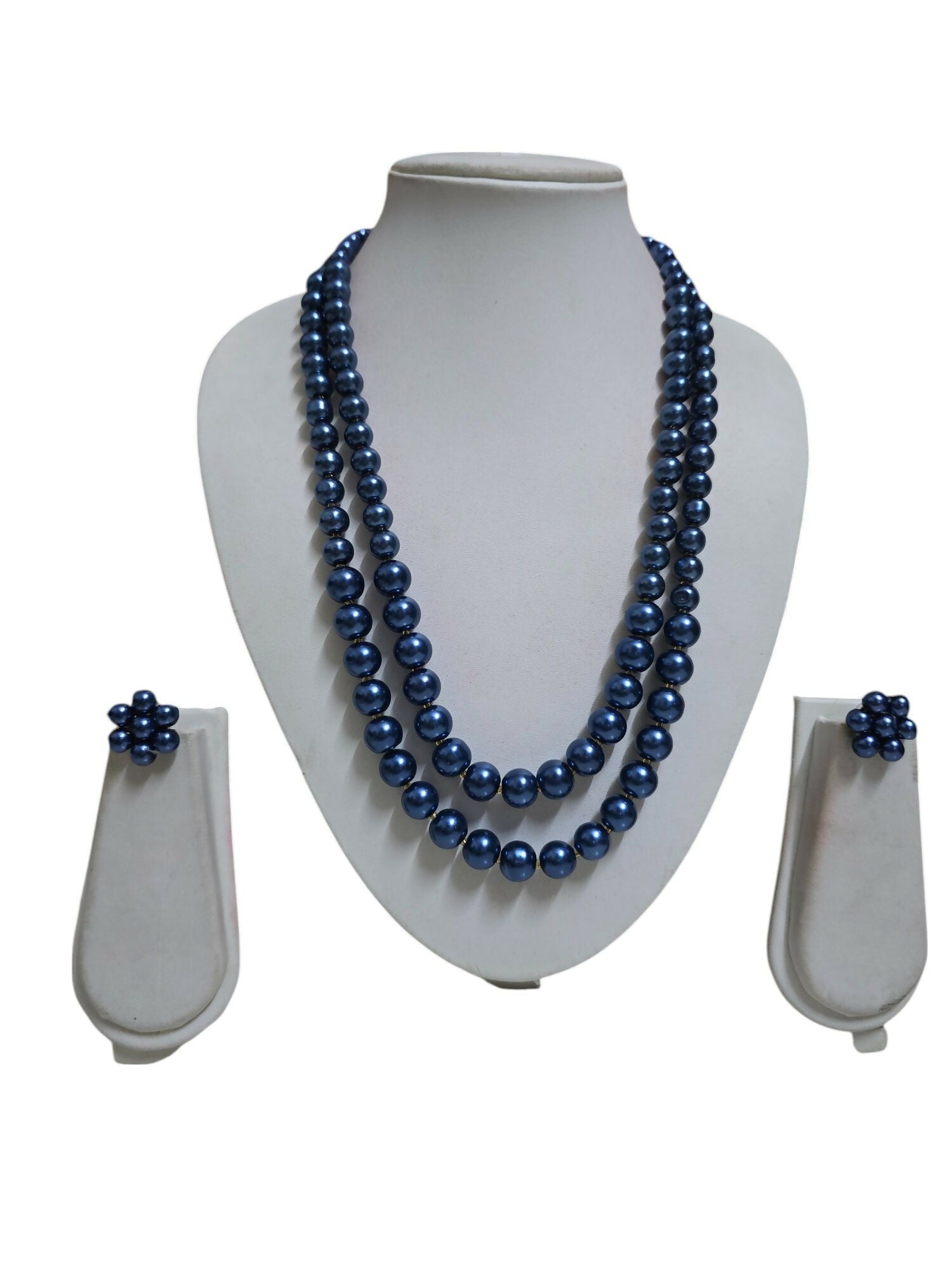 Inhanns Everyday Workwear Pearl Set (Double Layered Pearls) - Teelblue | Grocsy