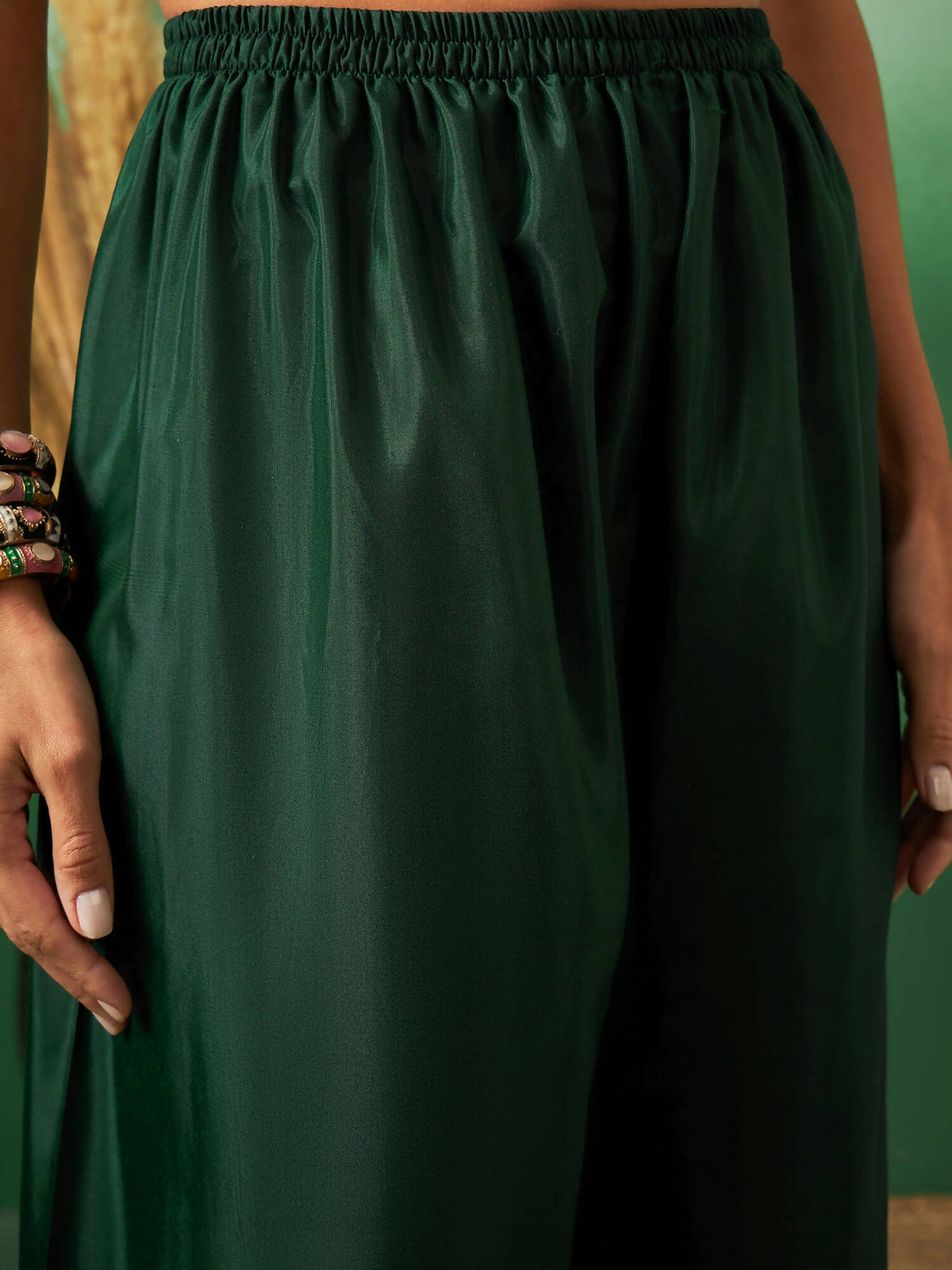 Green Georgette Handwork Unstitched Dress Material - Hanika | Grocsy