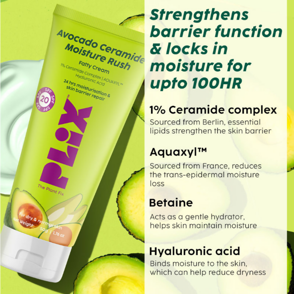PLIX The Plant Fix Avocado Ceramide Moisture Rush - Cleanser & Cream | Grocsy