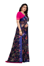 Vamika Navy Linen Satin Patta Saree (MANSI NAVY) | Grocsy