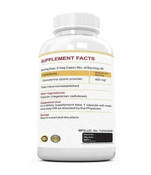 Ramini Bio Nutrition Ganoderma Spore 400mg Veg Capsules | Grocsy