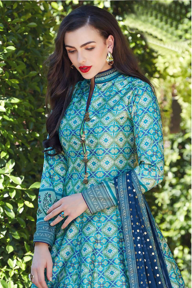 Partywear Designer Firozi Heavy Soft Killer Silk Salwar Suit - Anbazaar | Grocsy