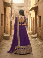 Lehenga Mart Designer Indian Wedding Lehenga Choli-Purple | Grocsy