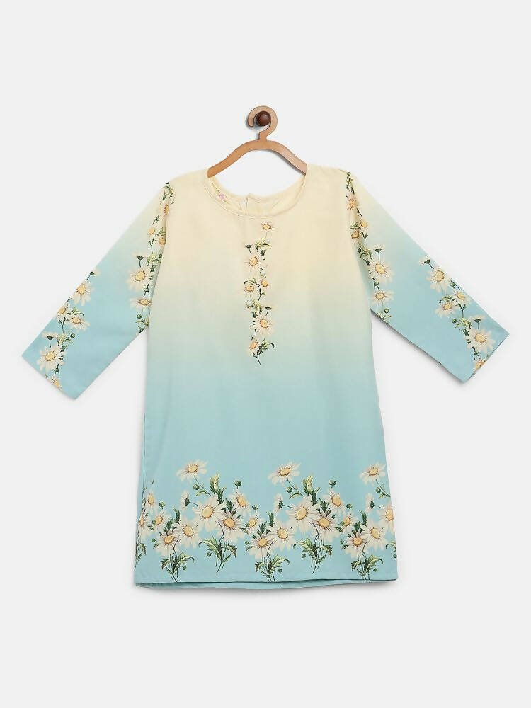 Ahalyaa Multi Crepe Printed Kids Kurta Sharara Sets With Dupatta For Girls | Grocsy