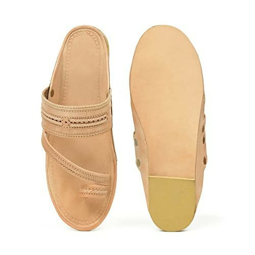 Stepsoft Men Natural Leather Kolhapuri Chappals – Ethnic Footwear For Festive Wear | Grocsy