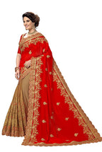 Sarvadarshi Fashion Women's Red Fabric Silk Heavy Work Embroidery Saree With Blouse Piece | Grocsy